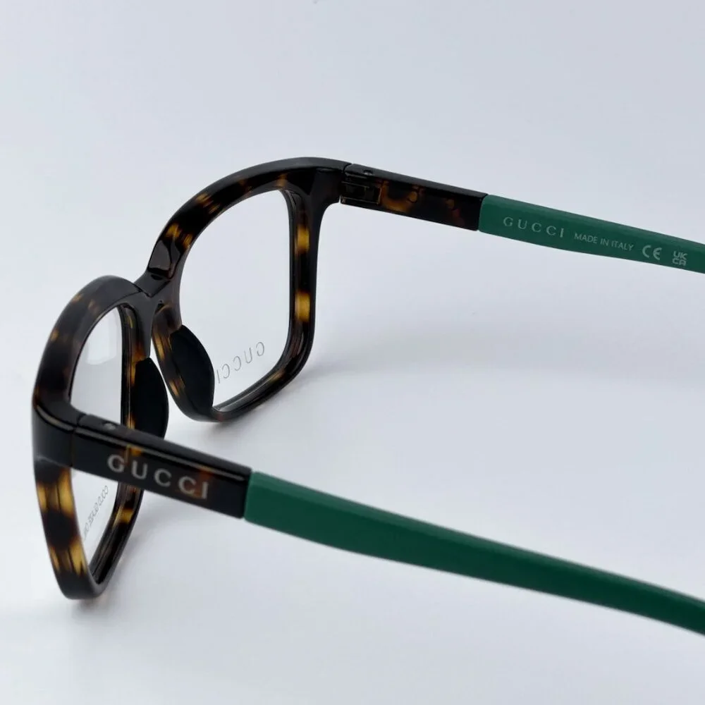 Gucci GG1738O 003 BRAND NEW Eyeglasses Havana Green Unisex Square